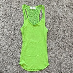 Abercrombie & Fitch Bright Green Lace Tank Top